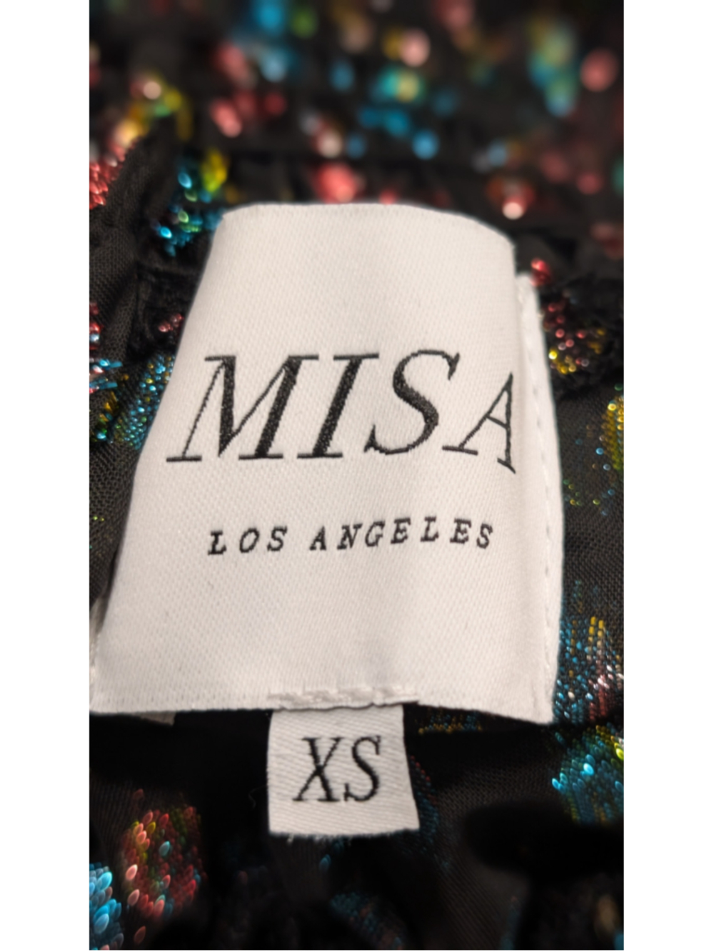 MISA Los Angeles XS Black Multicolor Metallic Ruffle - Picture 11 of 12